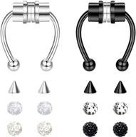 👃 ubgicig stainless steel magnetic septum rings for women & men - fake non-pierced nose ring hoop, horseshoe septum piercing, clip on nose hoop rings for enhancing style logo