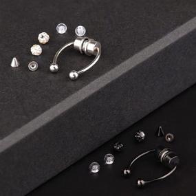 img 2 attached to 👃 UBGICIG Stainless Steel Magnetic Septum Rings for Women & Men - Fake Non-Pierced Nose Ring Hoop, Horseshoe Septum Piercing, Clip On Nose Hoop Rings for Enhancing Style