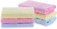 futone cotton hand towels set - face, bath, and gym towels for bathroom - men and women - 100% cotton - 13x29 inches - pack of 6 - pink, yellow, blue logo