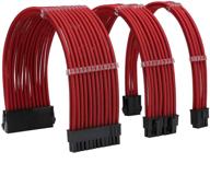 formulamod sleeve extension power supply cable kit 18awg atx 24p eps 8-p pci-e8-p with combs for psu to motherboard/gpu (red) logo