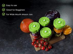 img 3 attached to Enhance Your Fermentation Game with Mason Jar Fermentation Lids, Weights, Pump & Recipe Book - Complete Kit! Including 4 Airlock Fermentation Lids, 2 Fermentation Weights, Air Pump, and Bonus Fork&Pickle Fermenting Starter Pack by Boxiti.