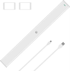 img 4 attached to 🔦 Premium Wireless LED Under Cabinet Light: 16 Inch Rechargeable Motion Sensor Closet Light with Magnetic Attachment - 6000K Daylight White Aluminum Night Light (Silver)