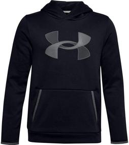 img 4 attached to Stay Cozy and Stylish with Under Armour Fleece Hoodie - Black Boys' Clothing