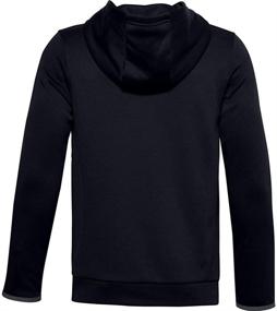 img 3 attached to Stay Cozy and Stylish with Under Armour Fleece Hoodie - Black Boys' Clothing