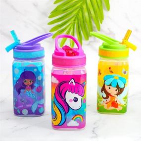 img 1 attached to 🥤 BPA-Free 15oz Kids Water Drinking Bottle - Home Tune: Wide Mouth, Chug Lid, Flip Sip Cap, Easy Open, Lightweight, Leak-Proof Water Bottle with Cute Design for Girls & Boys - 3 Pack