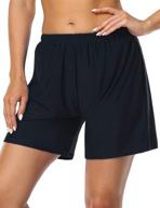 🩱 hilor women's boy leg swim bottom: stylish upf 50+ board shorts for tankini boyshorts logo