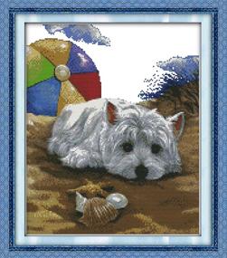 img 4 attached to 🐶 CaptainCrafts DIY Art Stamped Cross Stitch Kit: Dog Missing - Pre-Printed Pattern for Counted Embroidery