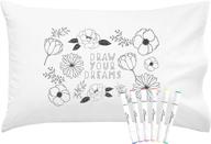 🎨 oh, susannah draw your dreams coloring pillowcase: standard size (20x30 inches) with fabric markers - doodle pillow cover included logo