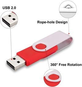 img 3 attached to 💽 Alihelan 10 шт. 4Гб USB-накопители - Набор USB 2.0 флеш-накопителей - Складной флеш-драйв 4 ГБ с поворотным механизмом - 10 шт. в комплекте - красный