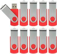 💽 alihelan 10 шт. 4гб usb-накопители - набор usb 2.0 флеш-накопителей - складной флеш-драйв 4 гб с поворотным механизмом - 10 шт. в комплекте - красный логотип