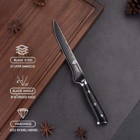 img 1 attached to 🔪 LEVINCHY 6-inch Professional Japanese Damascus Stainless Steel Boning Knife with Black Premium G10 Handle - Ergonomic Pro Boning Knife, Exceptional Sharpness, Enhanced Edge Retention, Stain & Corrosion Resistance