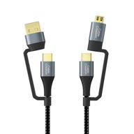 🔌 usb c charging cable, cablecreation 4 in 1 multi charging cable with pd 60w fast charging, micro usb/type c 480mbps data transfer, compatible with macbook pro, ipad, galaxy, camera and more - 6.6ft, black logo