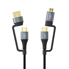 img 4 attached to 🔌 USB C Charging Cable, CableCreation 4 in 1 Multi Charging Cable with PD 60W Fast Charging, Micro USB/Type C 480Mbps Data Transfer, Compatible with MacBook Pro, iPad, Galaxy, Camera and More - 6.6FT, Black