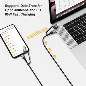 img 1 attached to 🔌 USB C Charging Cable, CableCreation 4 in 1 Multi Charging Cable with PD 60W Fast Charging, Micro USB/Type C 480Mbps Data Transfer, Compatible with MacBook Pro, iPad, Galaxy, Camera and More - 6.6FT, Black