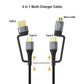 img 2 attached to 🔌 USB C Charging Cable, CableCreation 4 in 1 Multi Charging Cable with PD 60W Fast Charging, Micro USB/Type C 480Mbps Data Transfer, Compatible with MacBook Pro, iPad, Galaxy, Camera and More - 6.6FT, Black