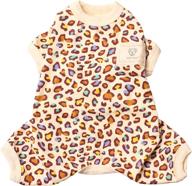 🐆 tony hoby colorful leopard pet clothes: cotton pajamas for dogs & cats - spring/summer onesie jumpsuit logo