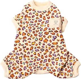 img 4 attached to 🐆 TONY HOBY Colorful Leopard Pet Clothes: Cotton Pajamas for Dogs & Cats - Spring/Summer Onesie Jumpsuit