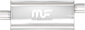 img 1 attached to 🔊 MagnaFlow Oval Center/Offset Performance Muffler Exhaust 12255 - Straight-Through, 2.25in Inlet/Outlet, 18in Body Length, 24in Overall Length, Satin Finish, Classic Deep Exhaust Sound, 5x8 Oval Shape