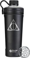 🧪 blenderbottle harry potter radian shaker cup: insulated stainless steel water bottle - deathly hallows edition (26oz) with wire whisk logo