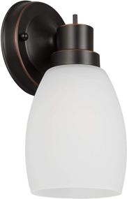 img 1 attached to 🏡 Design House 588814-ORB Lydia 1 Indoor Wall Light: Dimmable with White Frosted Glass Shade in Oil Rubbed Bronze