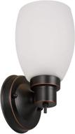 🏡 design house 588814-orb lydia 1 indoor wall light: dimmable with white frosted glass shade in oil rubbed bronze логотип