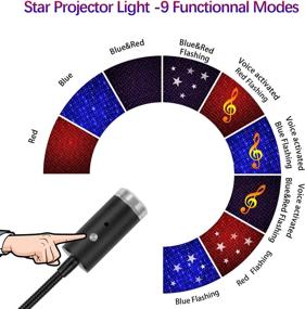 img 1 attached to 🌟 Aevdor USB Star Light 2-Pack: 3 Colors, 9 Lighting Effects - Ideal for Bedroom, Car, Party, Ceiling & More!