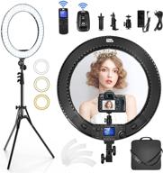 💡 enhance your lighting: pixel 19-inch ring light kit with lcd screen, remote control, and tripod - perfect for makeup, youtube videos, barbers, and tiktok live! logo