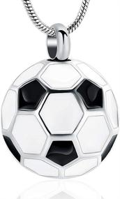 img 4 attached to Zeqingjw Cremation Necklace Stainless Football