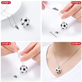 img 1 attached to Zeqingjw Cremation Necklace Stainless Football