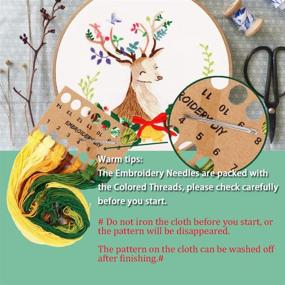 img 2 attached to 🧵 Beginner's Embroidery Kit: Includes Pattern, Instructions, 3 Cross Stitch Sets with Floral Designs, 1 Hoop, Color Threads, and Tools - Perfect for Xmas Tree & Snowman Embroidery Projects