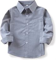 👔 ochenta boys and men's long sleeve button down oxford casual dress shirt logo