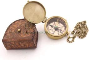 img 2 attached to Engraved Antique Nautical Vintage Magnetic Compass with Famous Scripture Quote - Ideal Baptism Gifts for Loved Ones, Son, Father, Partner, Spouse, Fiancé - Includes Leather or Wooden Case