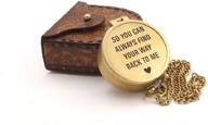 engraved antique nautical vintage magnetic compass with famous scripture quote - ideal baptism gifts for loved ones, son, father, partner, spouse, fiancé - includes leather or wooden case логотип