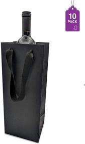 img 1 attached to 🍷 10 Пакетов черных больших винных мешков - идеально подходит для бутылок вина, коробок вина, виски/спиртных напитков - прочный и многоразовый ламинированный мешок