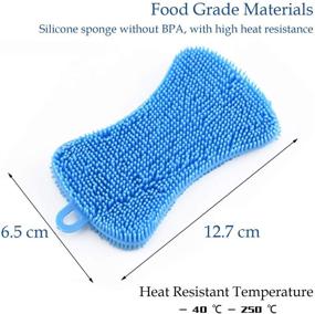 img 3 attached to 🧽 NEPAK 10 Pack Silicone Sponge Dish Scrubber for Dishes, Fruits, Vegetables & Kitchen Gadgets - Brush Accessories