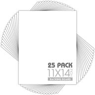 🖼️ mat board center - pack of 25, 11x14 white backing boards - 4-ply thickness - ideal for pictures, photos, framing support - perfect for diy projects, art, prints logo