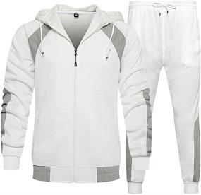 img 4 attached to CALUOMATT Tracksuit Winter Sleeve Casual Men's Clothing