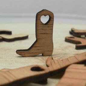 img 3 attached to 🤠 ULTNICE 50pcs Miniature Wooden Cowboy Boots for Wedding Party Crafts: Perfect Decorative Embellishments