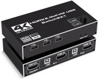 🖥️ 2 port hdmi kvm switcher box - 4k 60hz, usb, share 2 computers with one keyboard mouse and monitor, supports 4k (3840x2160), uhd, hdmi2.0b hdcp2.2, wireless keyboard and mouse compatibility logo