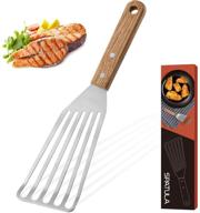 🍳 romanticist stainless steel wide thin kitchen fish spatula - lightweight and durable slotted spatula - beveled-edged design cooking spatula - ideal spatulas for cooking - perfect gift for dads and chefs logo