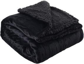 img 4 attached to 🛋️ LotFancy Sherpa Throw Blanket - Cozy 60”x80” Fleece Velvet Throw for Couch Bed Sofa Dorm Home