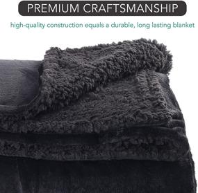 img 1 attached to 🛋️ LotFancy Sherpa Throw Blanket - Cozy 60”x80” Fleece Velvet Throw for Couch Bed Sofa Dorm Home