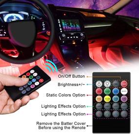img 1 attached to 🚗 Enhance Your Car's Aesthetics with Viden 48 LEDs Car Interior Lights - Waterproof, Multicolor, Music Sensor Compatible!