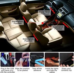 img 2 attached to 🚗 Enhance Your Car's Aesthetics with Viden 48 LEDs Car Interior Lights - Waterproof, Multicolor, Music Sensor Compatible!