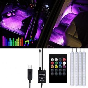 img 4 attached to 🚗 Enhance Your Car's Aesthetics with Viden 48 LEDs Car Interior Lights - Waterproof, Multicolor, Music Sensor Compatible!