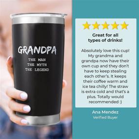 img 1 attached to 👴 20oz KEDRIAN Grandpa Tumbler - Excellent Grandpa Gifts, Birthday & Christmas Gift for Grandfather, Best Grandpa Mug