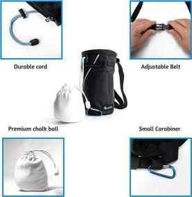 img 1 attached to SKYG Chalk Bag: Refillable Chalk Ball (2.3 oz) with Belt, Carabiner Clip, Brush Loop, and 2 Zippered Pockets - Ideal for Rock Climbing, Bouldering, Gymnastics, Cross Fit, and Lifting