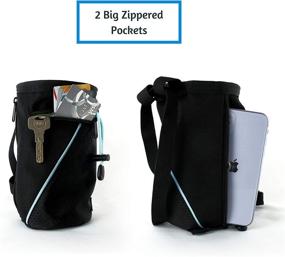 img 2 attached to SKYG Chalk Bag: Refillable Chalk Ball (2.3 oz) with Belt, Carabiner Clip, Brush Loop, and 2 Zippered Pockets - Ideal for Rock Climbing, Bouldering, Gymnastics, Cross Fit, and Lifting