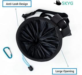 img 3 attached to SKYG Chalk Bag: Refillable Chalk Ball (2.3 oz) with Belt, Carabiner Clip, Brush Loop, and 2 Zippered Pockets - Ideal for Rock Climbing, Bouldering, Gymnastics, Cross Fit, and Lifting