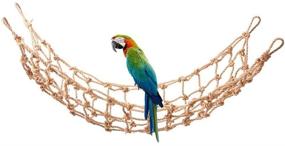 img 1 attached to 🐦 QBLEEV Parrot Climbing Net: Premium Cotton Rope Bird Cage Toy for Parakeet Macaw Parrotlet Grey African Cockatoo - Fun Swing, Perch & Hammock for Active Playtime